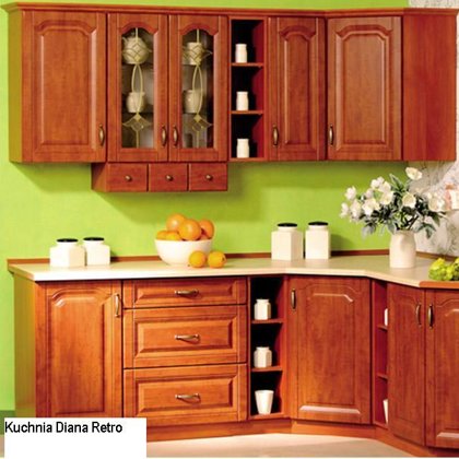 Kuchnia Diana fronty MDF wycisk retro