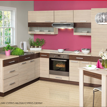 Kuchnia Majka fronty laminowane wiąz jasny + orzech select 