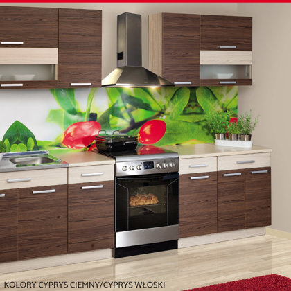 Kuchnia Majka fronty laminowane orzech select + wiąz jasny 