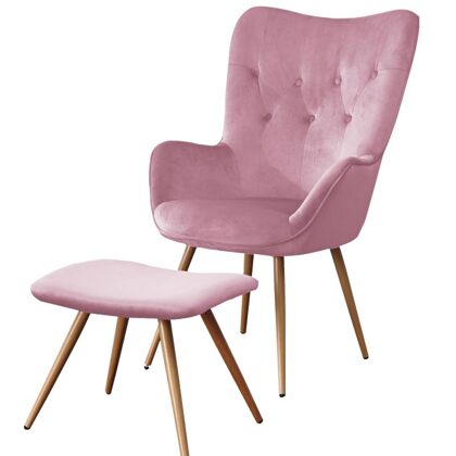 Fotel LC-022 kolory: różowy/beżowy/szary